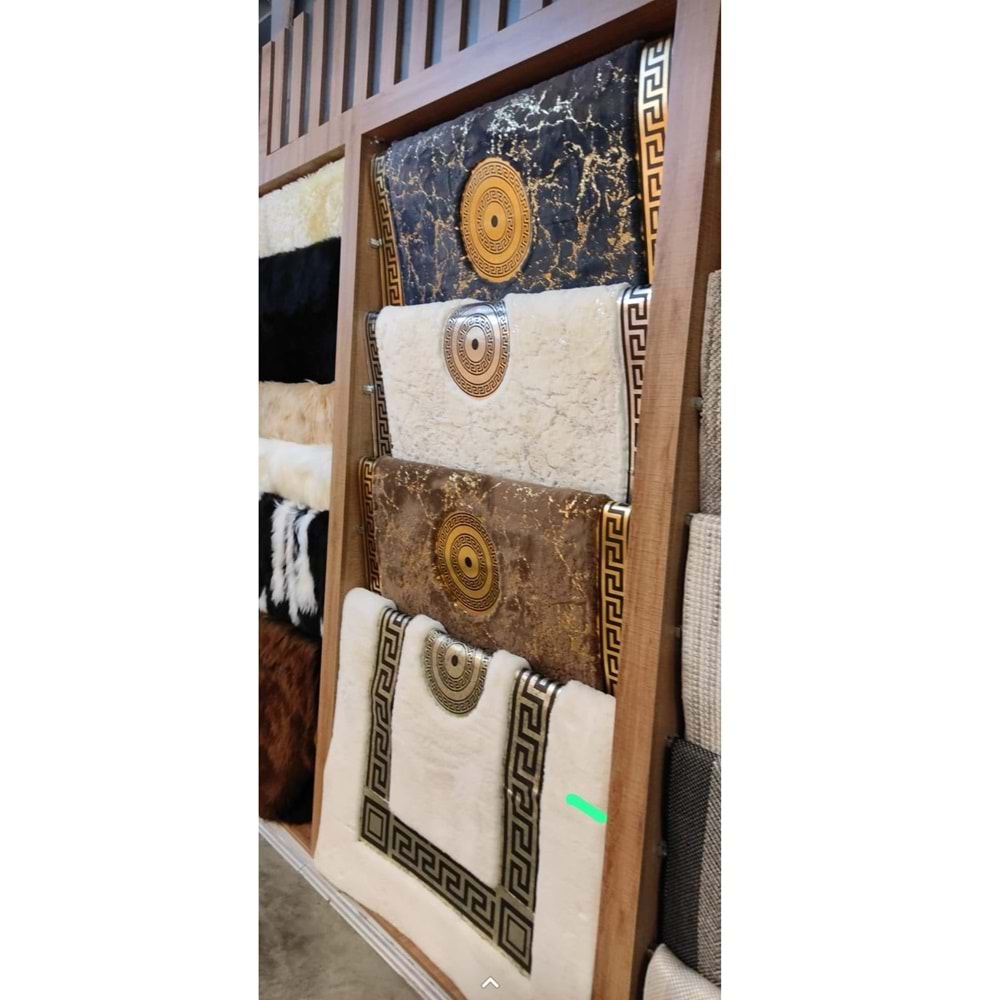 Mandaş Tekstil Lüks Peluş Simli Varaklı Gerçek Derili Tavşan Tüyü Post Halı M2 (A+ Kalite)-Özel Ebat