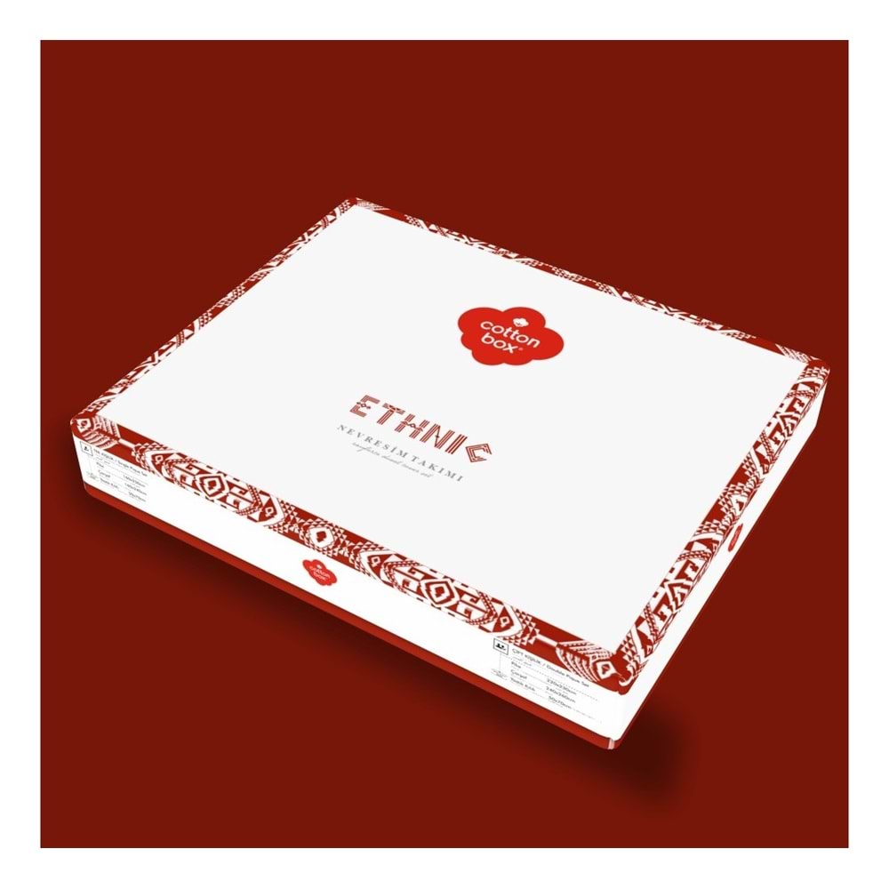 Cotton box Ranforce Çift Kişilik Nevresim Takımı Ethnıc Dakota Gri