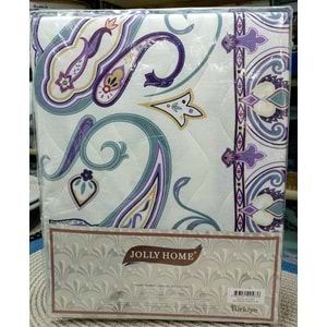 Jolly Home 4 Mevsim Çift Kişilik Kapitoneli Nevresim Takımı-Melina Lila Mint