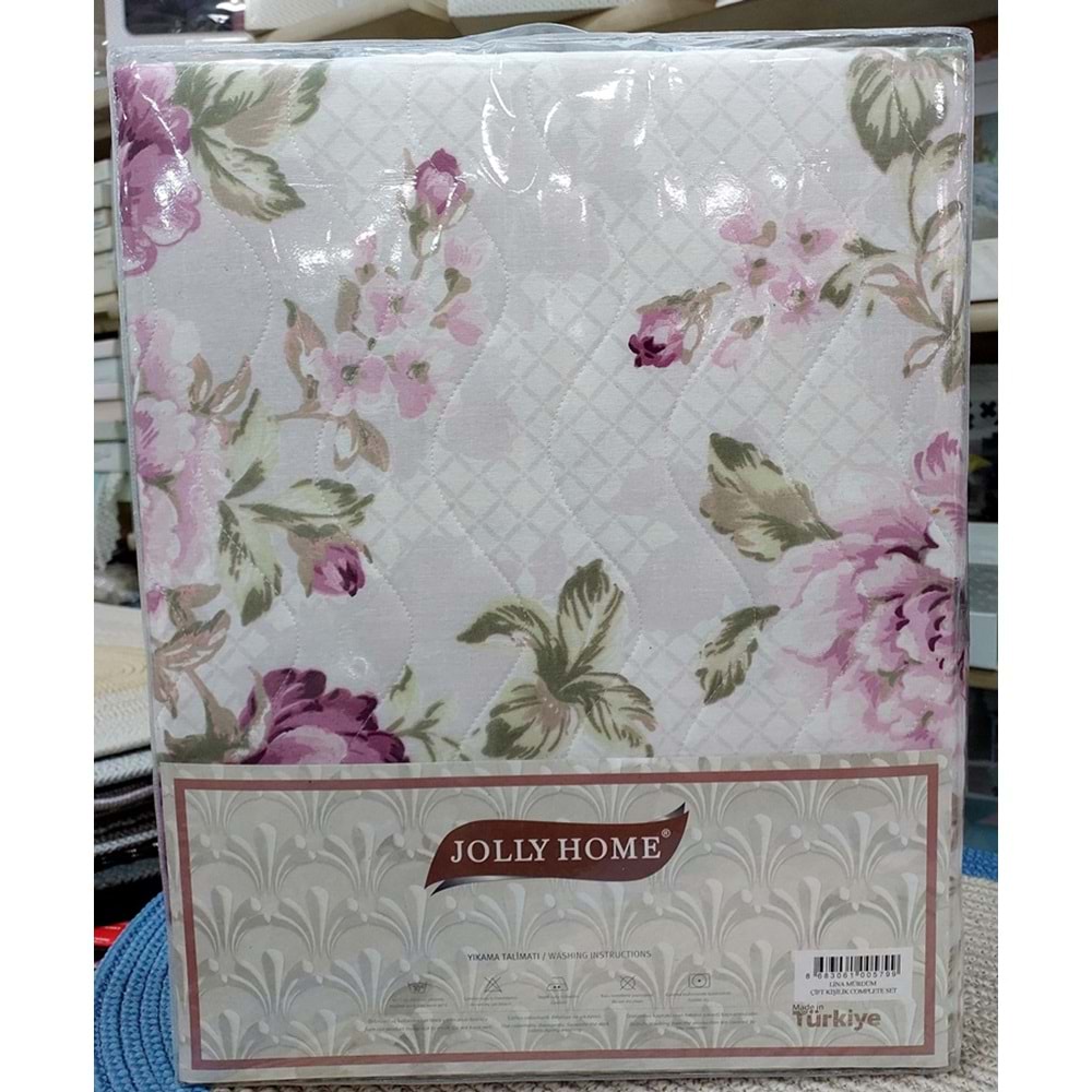 Jolly Home 4 Mevsim Tek Kişilik Kapitoneli Nevresim Takımı-Lina Mürdüm