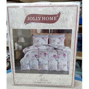 Jolly Home 4 Mevsim Tek Kişilik Kapitoneli Nevresim Takımı-Lina Mürdüm