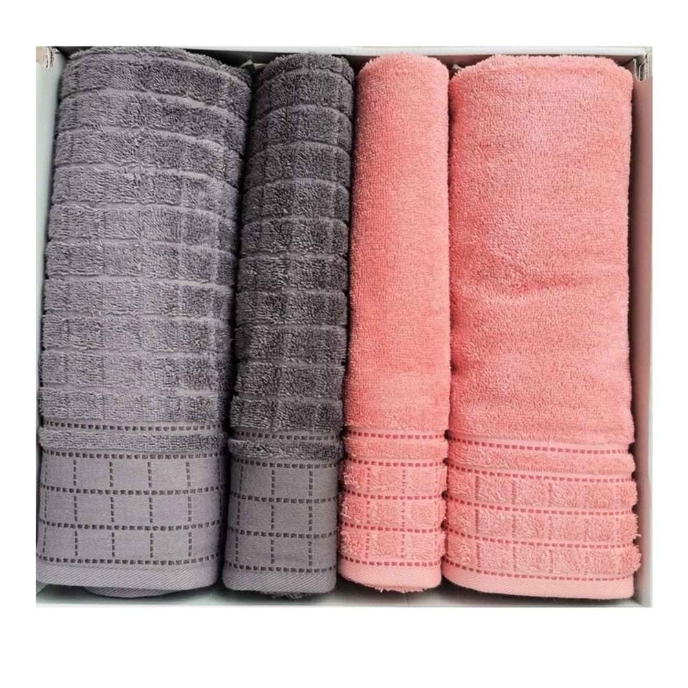 Özdilek 4 Parça Best Hamam Seti, Banyo Havlu Takımı-Graph Rose Antrasit