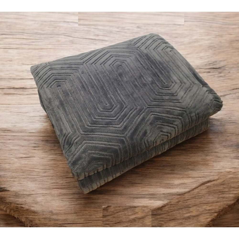 Özdilek Prestige Kalın Embos Çift Kişilik Battaniye (220x240)-K.Gri Yeni Desen