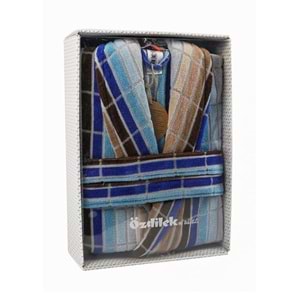 Özdilek Tek Bornoz Şalyaka Kadife-Hawai Line Kahve (L Beden)