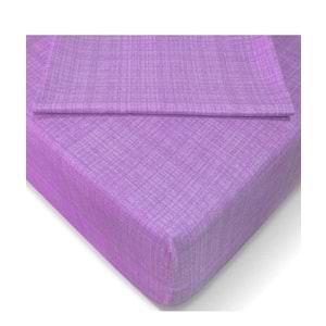 Özlü Fitted Lastikli Tek Kişilik Çarşaf Seti (100x200)-Lila
