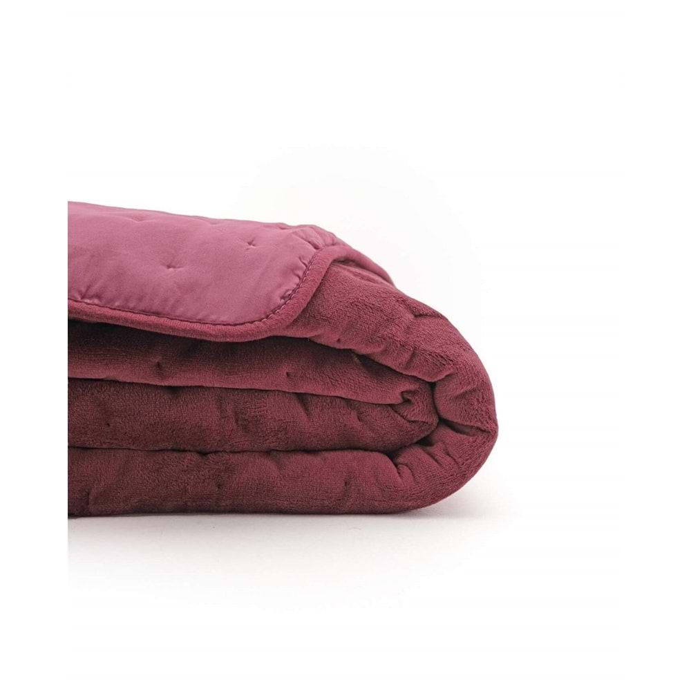 Aksu Soft Vienna Çift Kişilik Yatak Örtüsü Seti (220x240)-Mürdüm