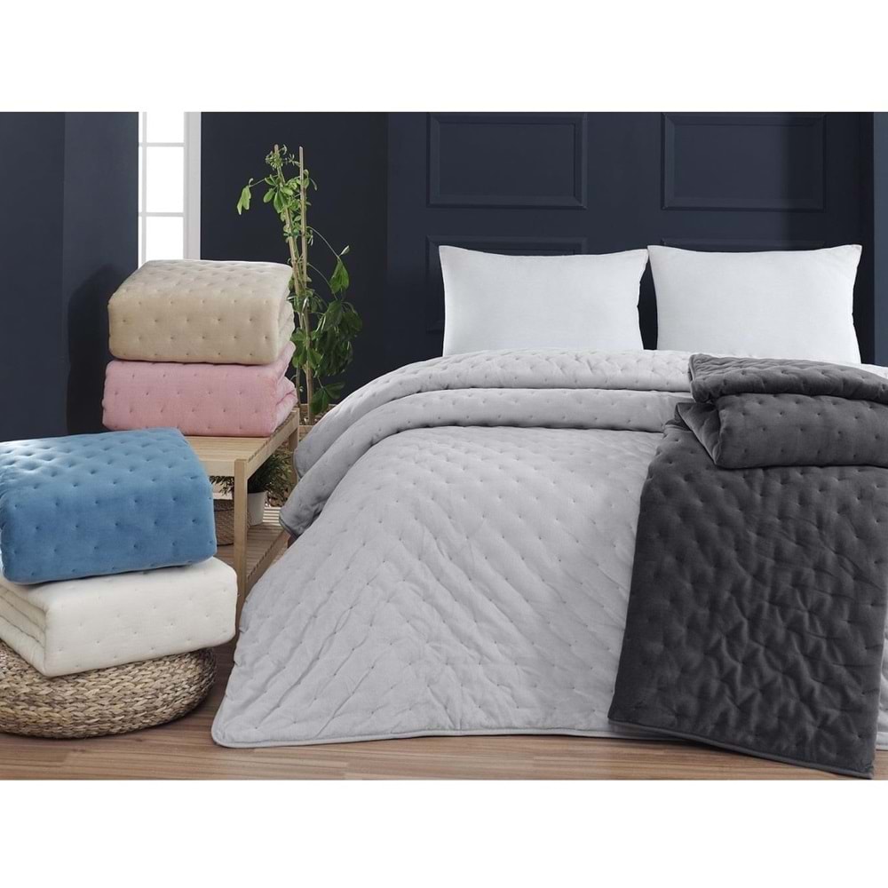 Aksu Soft Vienna Çift Kişilik Yatak Örtüsü Seti (220x240)-Mürdüm