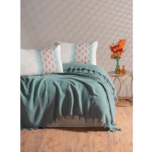 Cotton Box Jakarlı -Papina Mint- Çift Kişilik Pike Takımı