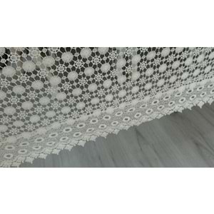 Gravel Örgü Masa Örtüsü (Krem, papatya - 180X280cm