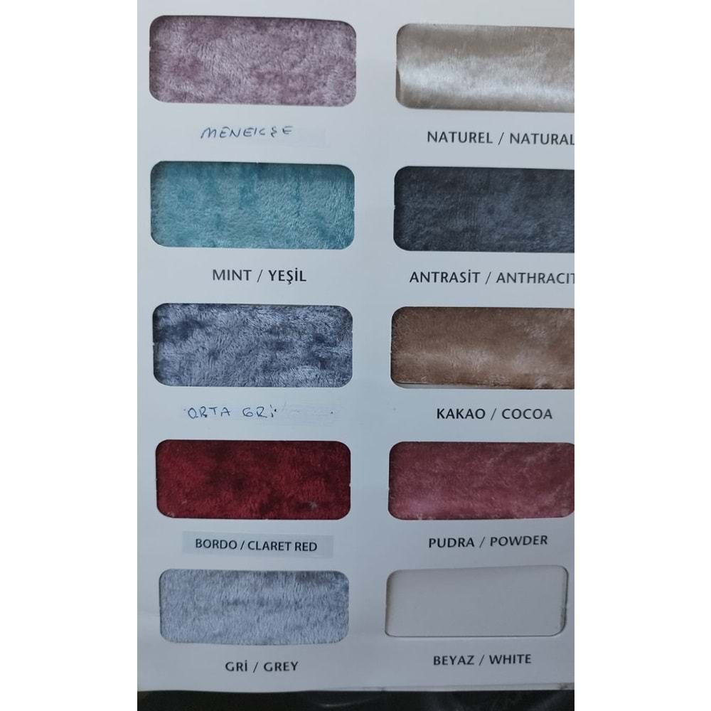 Mandaş Kadife Koltuk Örtüsü Maxi Takım (3+3+1+1)-Pudra