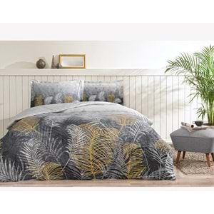 Özdilek Ranforce Çift Kişilik Nevresim Takımı-Golden Palm Gri