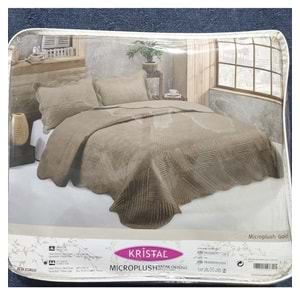 Kristal Microplush Çift Kişilik Yatak Örtüsü (260x240)-Gold