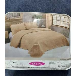 Kristal Microplush Çift Kişilik Yatak Örtüsü (260x240)-Kahve