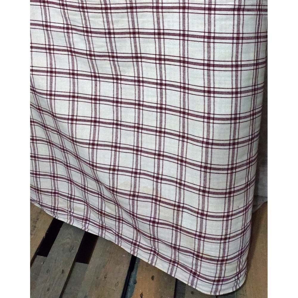 Buldan Metrelik Pamuklu Koltuk Örtüsü Kumaşı (En 180cm)-Bordo Çizgili