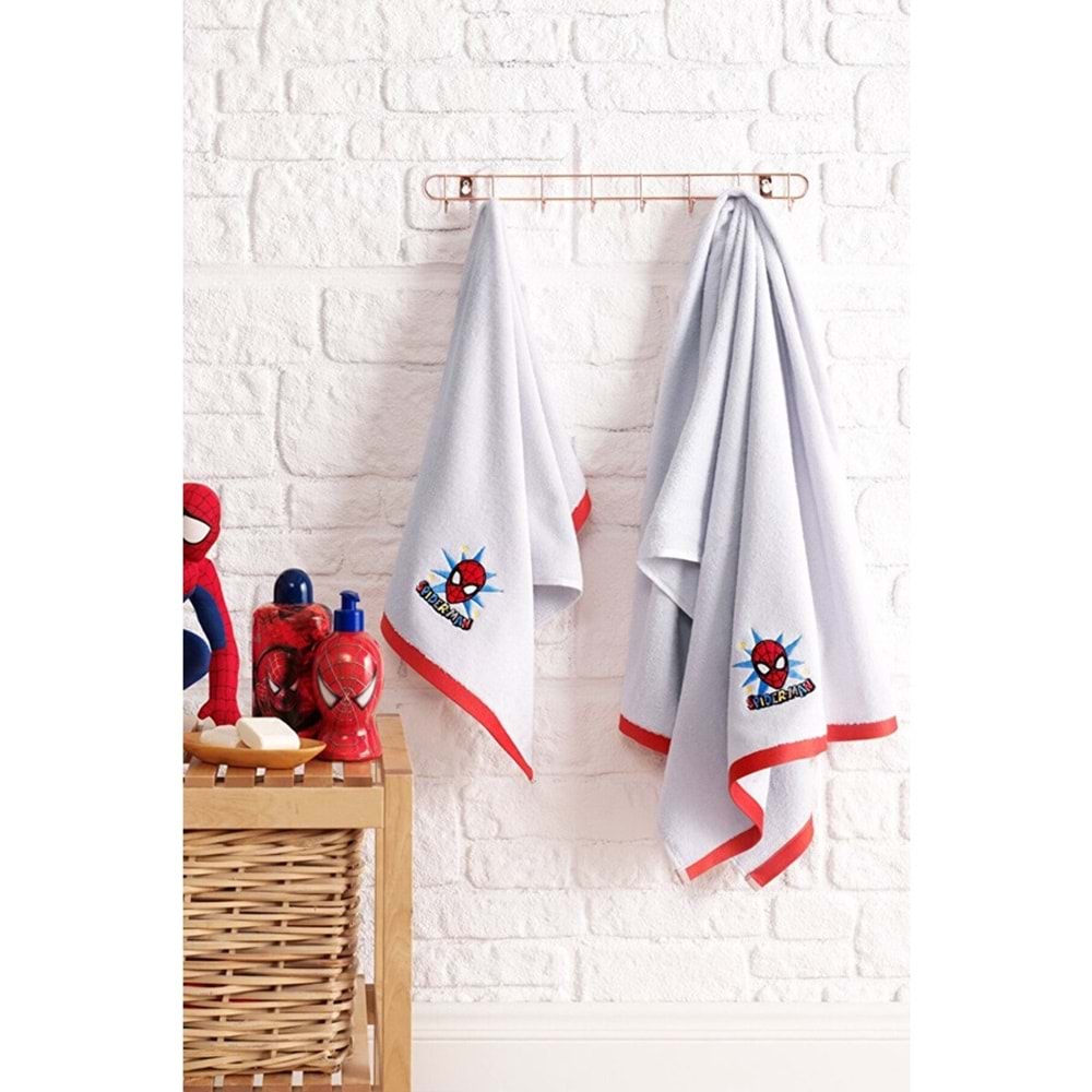 Özdilek Lisanslı -Spiderman Gri- 2 Parça Banyo Seti