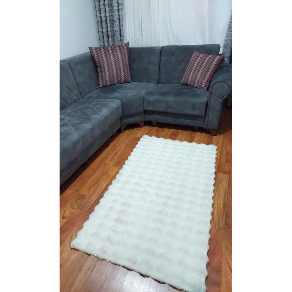 Mandaş Tekstil Lüks Peluş Tavşan Tüyü Post Halı M2 (A+ Kalite)-Özel Ebat