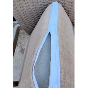 1 Adet Komutan Arkalıklı Sandalye Minderi, Extra Kalın (Kalınlık 5cm)-Bej