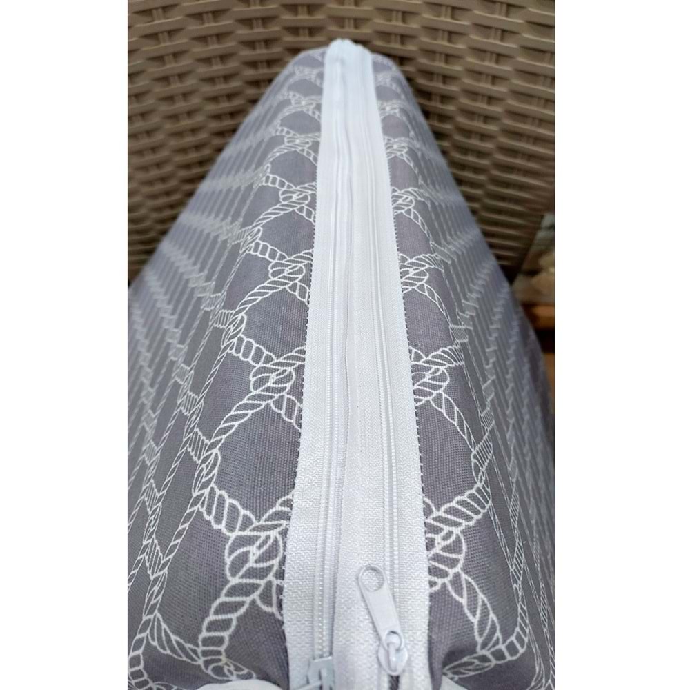 1 Adet Komutan Arkalıklı Sandalye Minderi, Extra Kalın (Kalınlık 5cm)-Denizci Gri