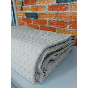 Şaheser %100 Pamuk Çift Kişilik Pike 240x220 (Tek Pike)-Sütlü Kahve