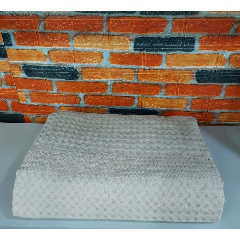 Şaheser %100 Pamuk Çift Kişilik Pike 240x220 (Tek Pike)-Sütlü Kahve