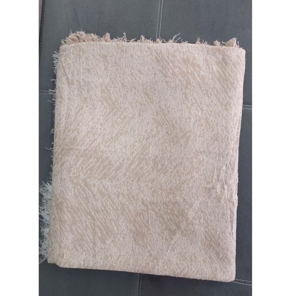 Pamuklu Kaymaz Alaca Koltuk-Çekyat Örtüsü (170x220)-Bej