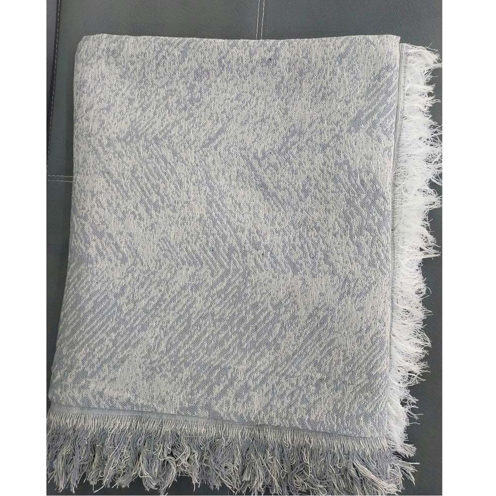Pamuklu Kaymaz Alaca Maxi Boy Kolları Kapatan Koltuk Örtüsü (170x320)-Gri