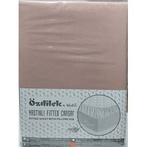 Özdilek Colourist Fitted Lastikli Battal Çift Kişilik Çarşaf Seti (180x200)-Toprak