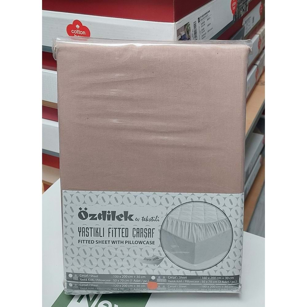 Özdilek Colourist Fitted Lastikli Battal Çift Kişilik Çarşaf Seti (180x200)-Toprak