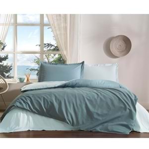 Özdilek Ranforce Çift Kişilik Nevresim Takımı-Colourist Maldiv Aqua