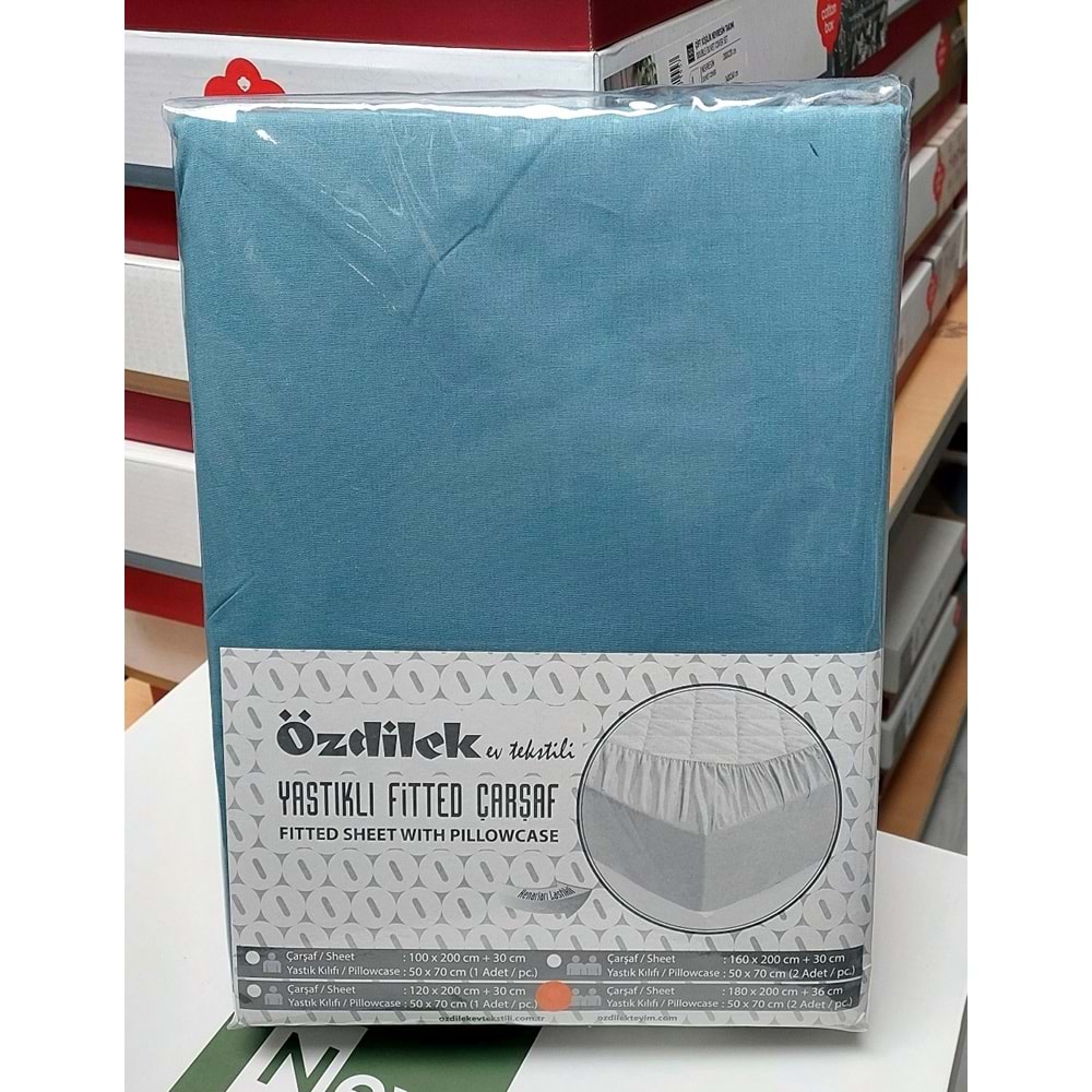 Özdilek Colourist Fitted Lastikli Tek Kişilik Battal Çarşaf Seti (120x200)-Maldiv