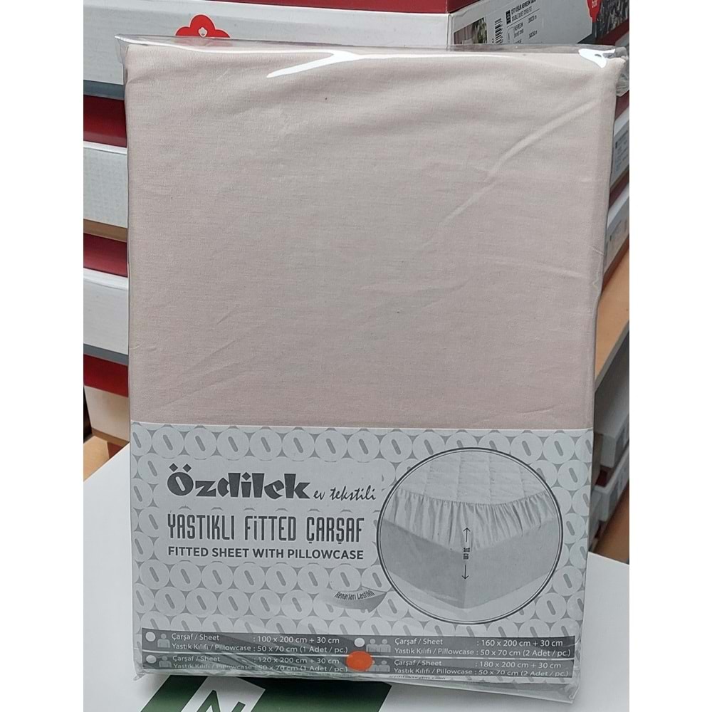 Özdilek Colourist Fitted Lastikli Tek Kişilik Çarşaf Seti (100x200)-Sütlü Kahve