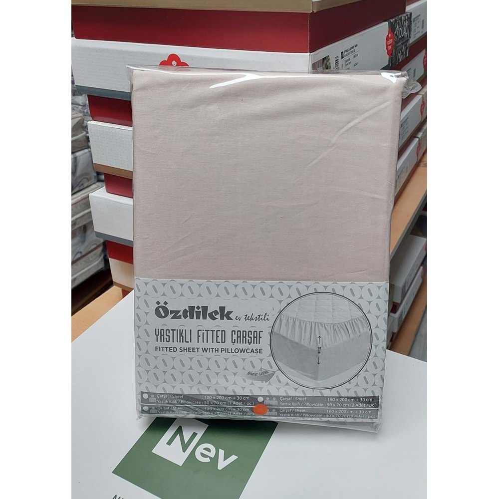 Özdilek Colourist Fitted Lastikli Tek Kişilik Çarşaf Seti (100x200)-Sütlü Kahve