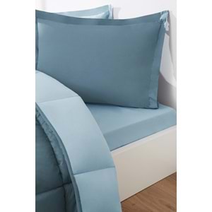 Özdilek %100 Pamuk (Çarşafı Lastikli) Çift Kişilik Yatak Seti-Colourist Maldiv Aqua