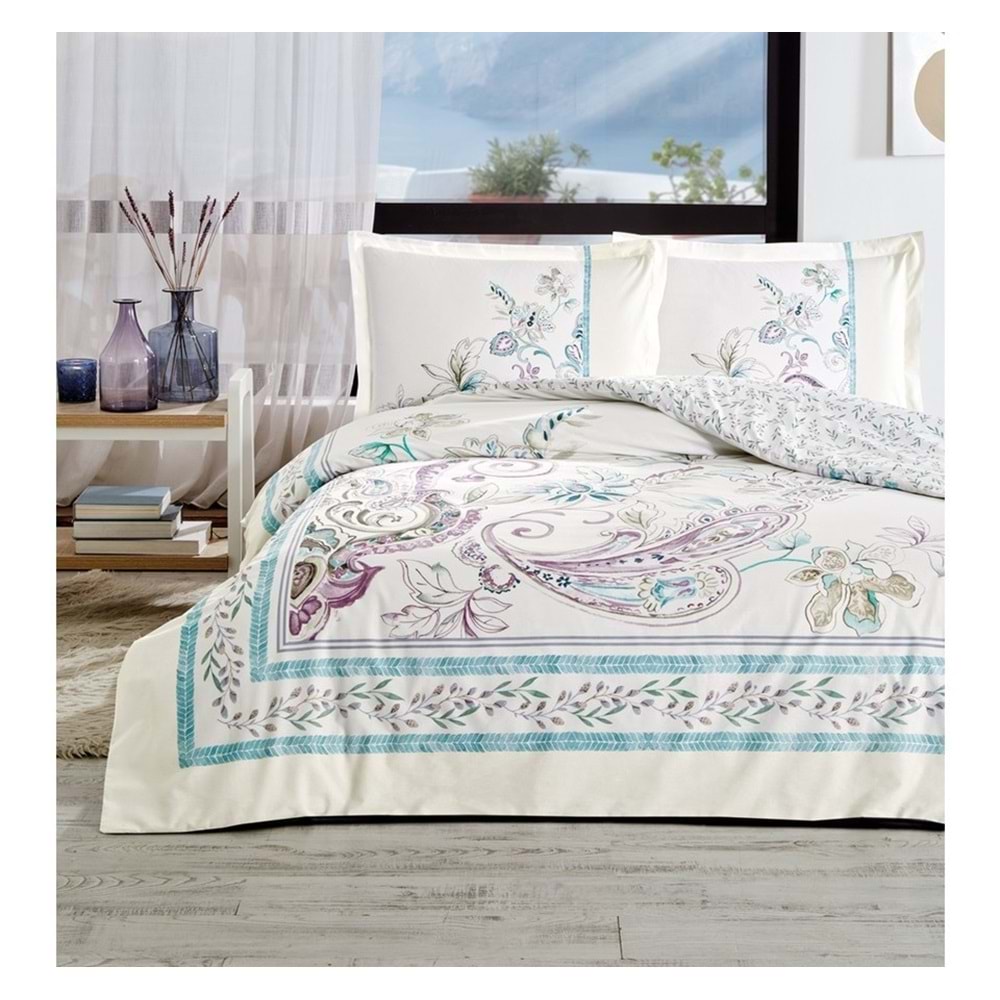 Özdilek Ranforce Çift Kişilik Nevresim Takımı-Flor Bohemia Lila