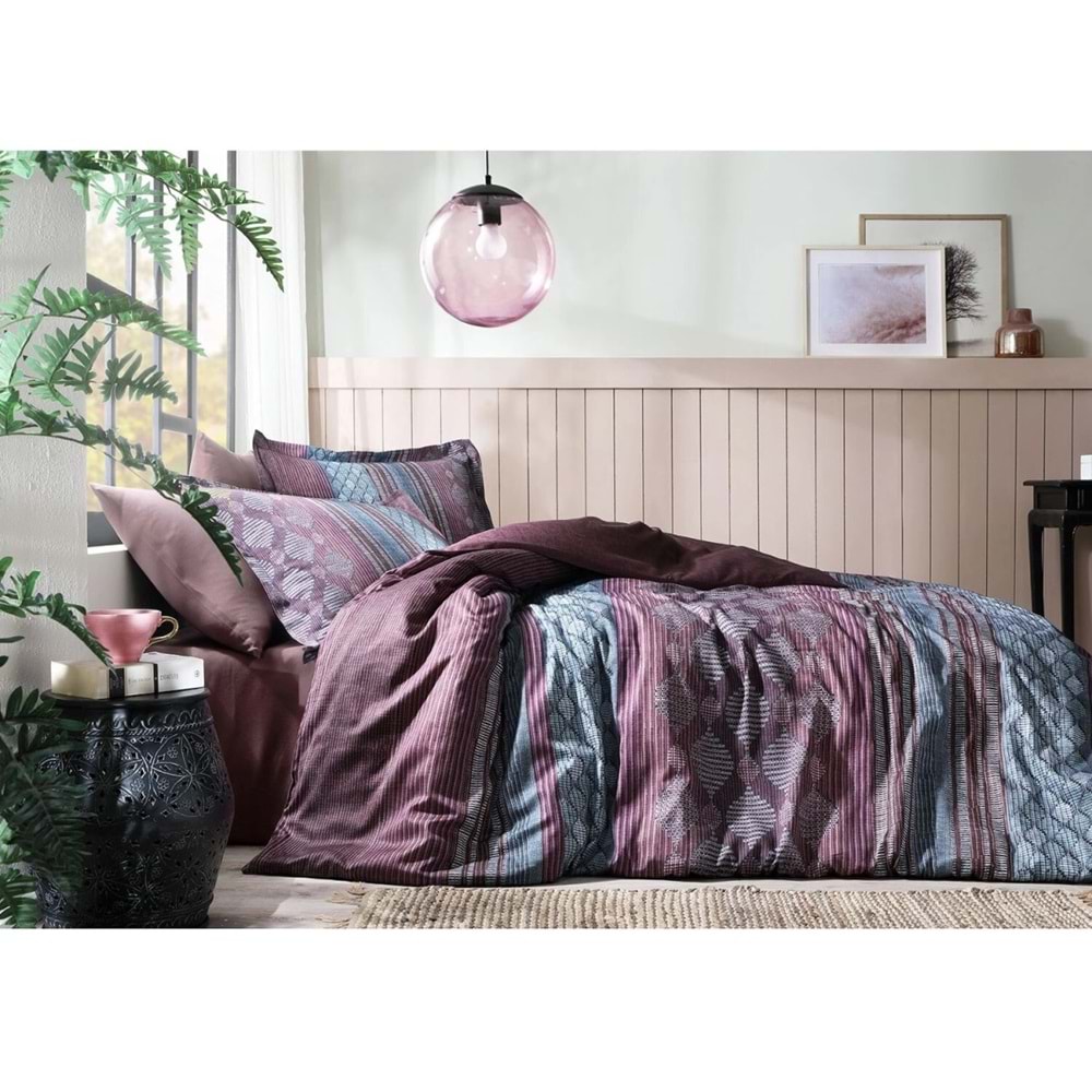 Özdilek Ranforce Tek Kişilik Nevresim Takımı-Mimbre Bordo