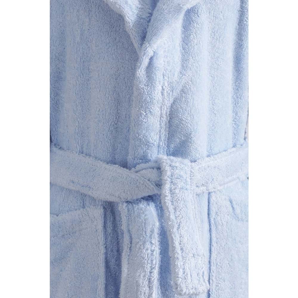 Özdilek Ashley Kapüşonlu Bambu Çocuk Bornozu 3/4 Yaş-Mavi