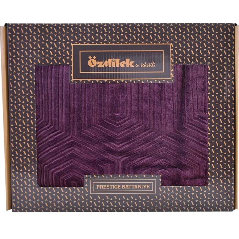Özdilek Prestige Kalın Embos TEK Kişilik Battaniye (160x220) Mürdüm