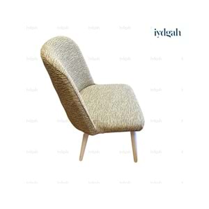 Mandaş Oval jakarlı Sandalye örtüsü Vizon