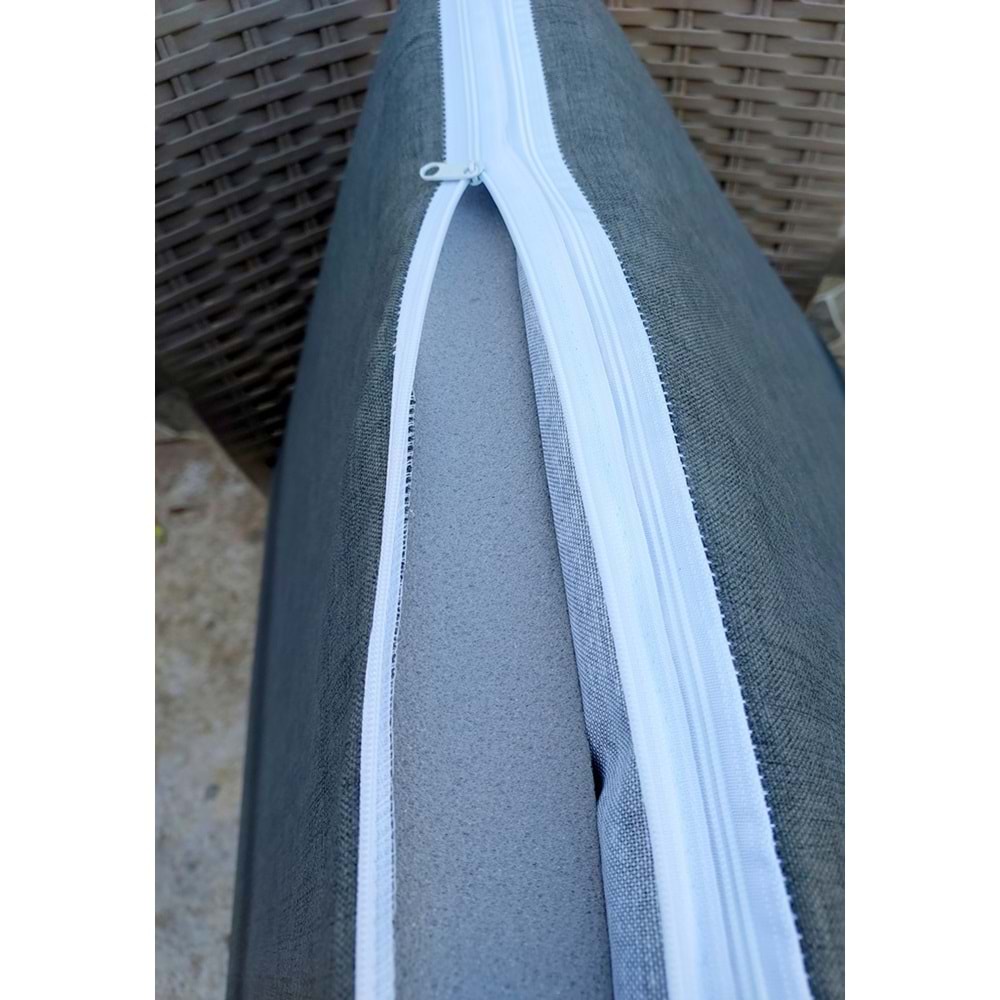 4 Adet Komutan Arkalıklı Sandalye Minderi, Extra Kalın (Kalınlık 5cm)-Haki