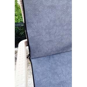 6 Adet Rattan Arkalıklı Sandalye Minderi (Kalınlık 4cm)-Primer K.Gri