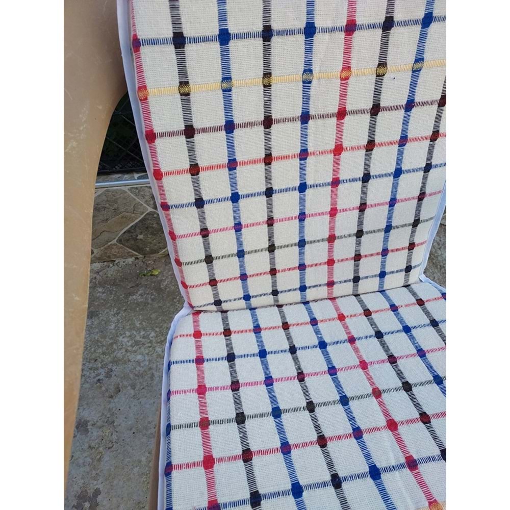 6 Adet Buldan Arkalıklı Sandalye Minderi, Midi Boy (Kalınlık 3,5cm)-Karışık Renkli