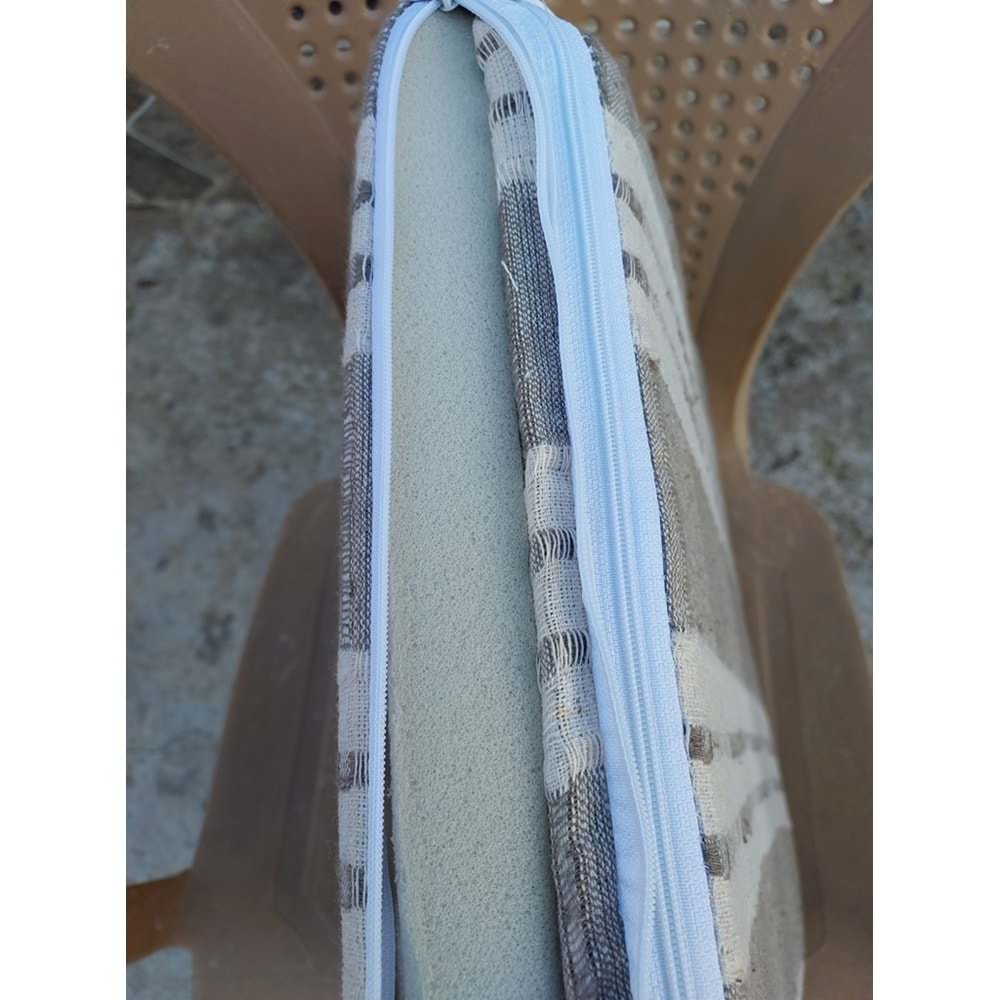 2 Adet Buldan Arkalıklı Sandalye Minderi, Midi Boy (Kalınlık 3,5cm)-Vizon