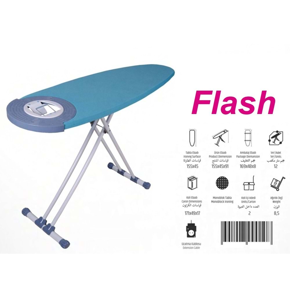 Livdora Ütü Masası XXL (Kazanlı Ütülere de Uygundur)-Flash (New Orion)