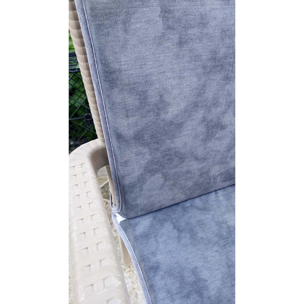 2 Adet Komutan Arkalıklı Sandalye Minderi, Extra Kalın (Kalınlık 5cm)-K.Gri