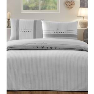 Özdilek Nev Serisi -Heartbeat Gri- Tek Kişilik Özel Gün Nevresim Takımı