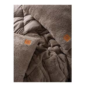 Cotton Box Tek Kişilik Peluş Yorgan Seti Bej