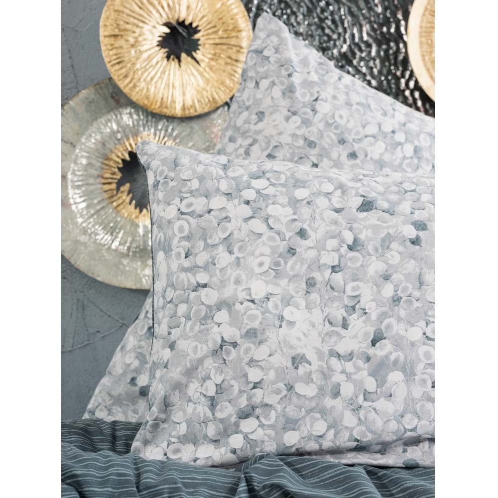 Cotton Box Rnf Minimal Tek Kişilik Nevresim Takımı lastikli çarşaf Molly Antrasit