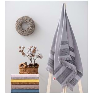 Cotton Box -Gri- Twins Bukle Plaj Havlusu (75x150)