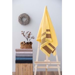 Cotton Box -Sarı- Twins Bukle Plaj Havlusu (75x150)