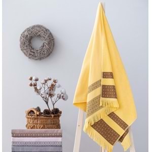 Cotton Box -Sarı- Twins Bukle Plaj Havlusu (75x150)